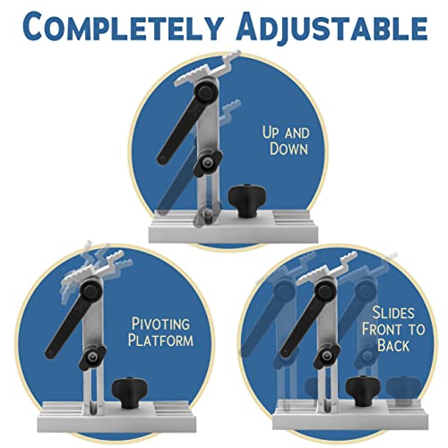 Adjustable Replacement Tool Rest Sharpening Jig for 6 inch or 8 inch Bench Grinders and Sanders •Includes a Pivoting Miter Slide and Flat Miter Slide for Easy Tool Honing