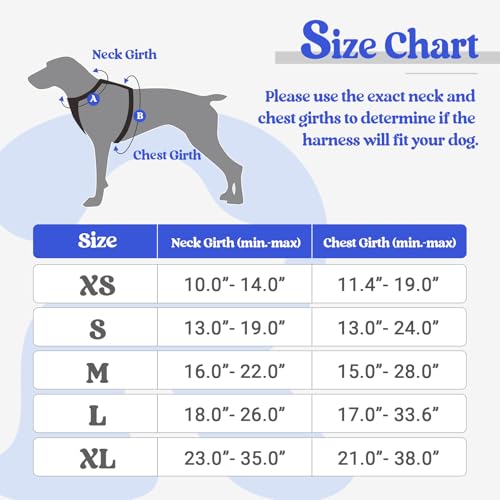 Dog Harness No Pull with 2 Leash Clips, Adjustable Soft Padded, Reflective Oxford No Choke Pet Vest with Easy Control Handle for Large Dogs, Dazzling Blue, L