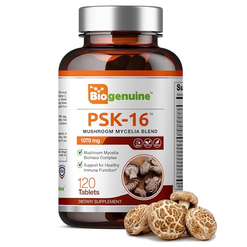 Biogenuine PSK-16 Mushroom Supplement Capsules 1070 mg 