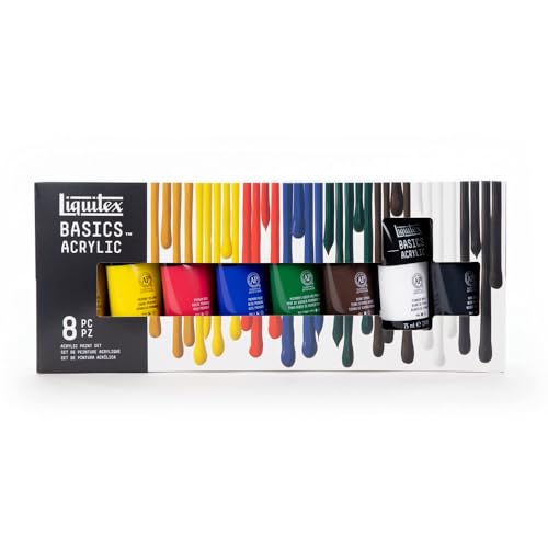 Liquitex BASICS Acrylic Paint Set, 8 x 75ml (2.4-oz) Tu