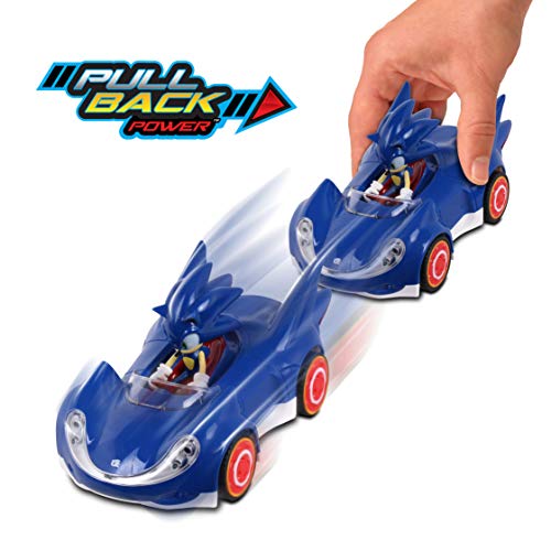 Sonic The Hedgehog All Stars Racing Pull Back Action, Video Game Legend, Speed Star by Tails, No Batteries Required, Pull Back – Release - and Watch it go, Great Gift