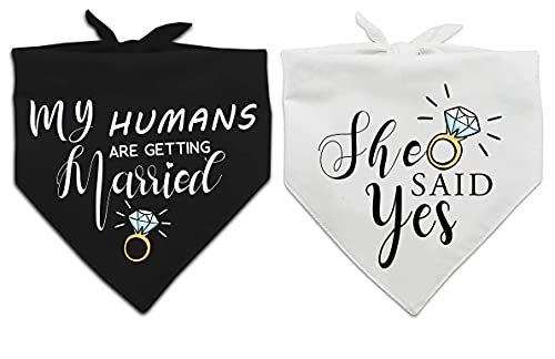 Engagement Gifts, My Humans are Getting Married She Said Yes Dog Bandana for Wedding Engagement Photos, Bridal Shower Gift,Dog Wedding Outfit, Dog Engagement Announcement, Bride to Be Gifts