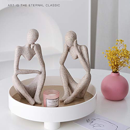Asng Sandstone Resin Thinker Style Abstract Sculpture S