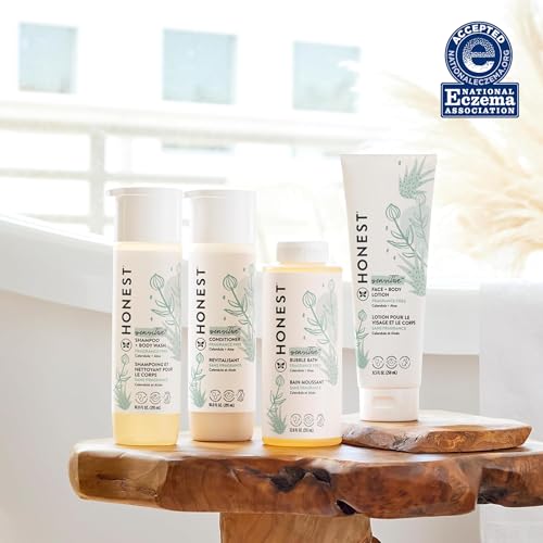 The Honest Company 2-in-1 Cleansing Shampoo + Body Wash for Sensitive Skin | Gentle for Baby | Naturally Derived, Tear-free, Hypoallergenic | Fragrance Free, 10 fl oz