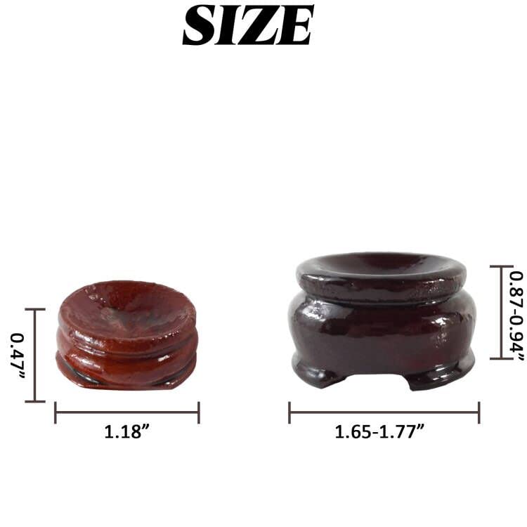 20PCS 2 Sizes Wooden Egg Stands Holders Displays Stand Ball Egg Base for Crystal Ball Sphere Globe Stone Decor Dark Red Color