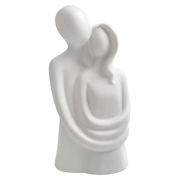 Hugging Couple Sculptures Home Decor Modern Romantic Love Statue for Office Bookshelf Desktop Decorations (Hugging Couple White)