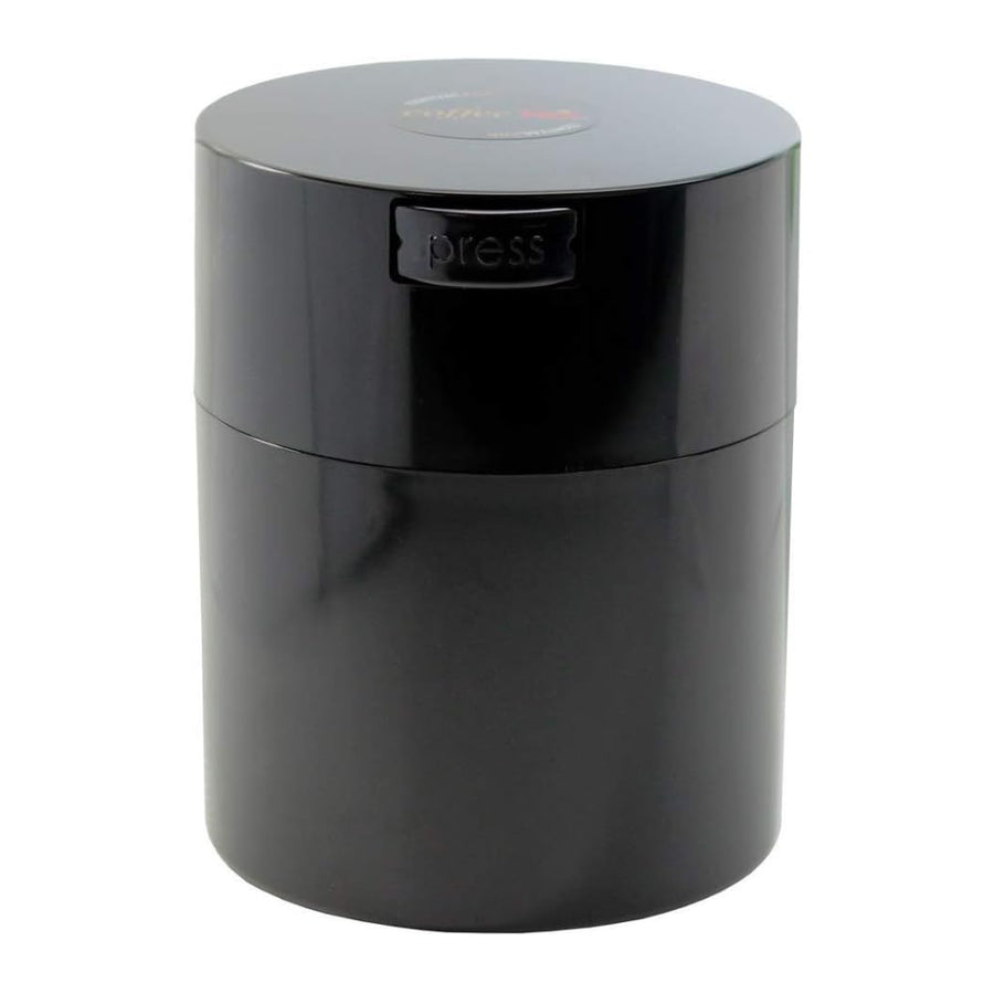 Coffeevac 1/2 LB – Patented Airtight Container | Multi-use Vacuum Container Works as Smell Proof Containers for Ground Coffee and Coffee Bean Containers. Black Cap and Body