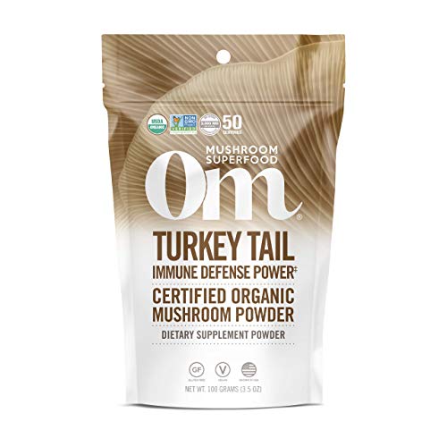 Turkey Tail Organic Mushroom Powder, 3.5 Ounce, 50 Servings, Immune Support, Polysacchrides, Beta-Glucans, Gut Health & Holistic Defense Mushroom Supplement