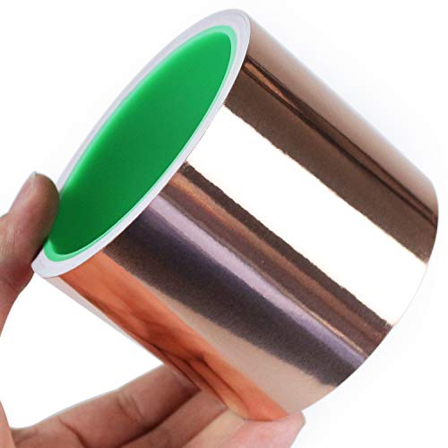 Copper Tape, Copper Foil Tape (3X 275) for Conductive Adhesive, Copper ShieldingTape for Guitars & EMI Shielding, Crafts, Electrical Repairs, Grounding