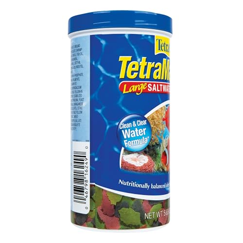 Marine Large Saltwater Flakes, Nutritionally Balanced Fish Food for Saltwater Fish, 5.65 oz