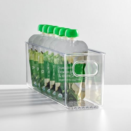 mDesign Plastic Long Stackable Storage Organizer Contai
