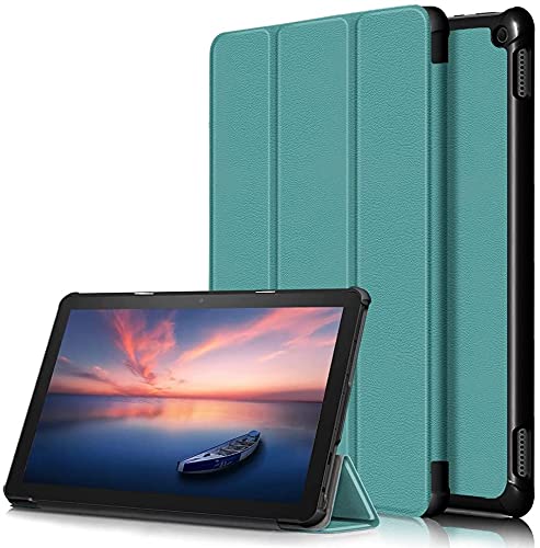 New Fire HD 10 & 10 Plus Tablet Case (11th Gen, Released 2021) - Shock Resistant Slim Light Tri-Fold Stand Tablet Case with Auto Wake/Sleep (Dark Green-2)