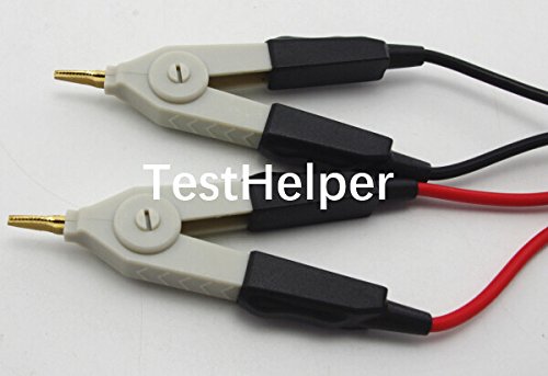 LCR Meter Test Leads Lead Terminal Kelvin Clip Wires Leads Probes,2 Test Clips (for 2X 2 Wire or 4 Four Wire) with 4mm connectors for DMM