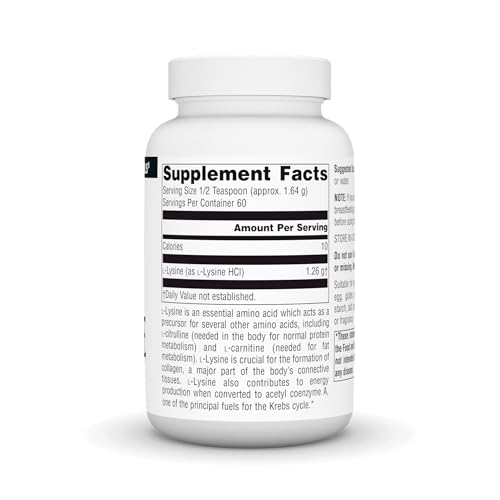 Source Naturals L-Lysine Free Form Powder -Amino Acid S