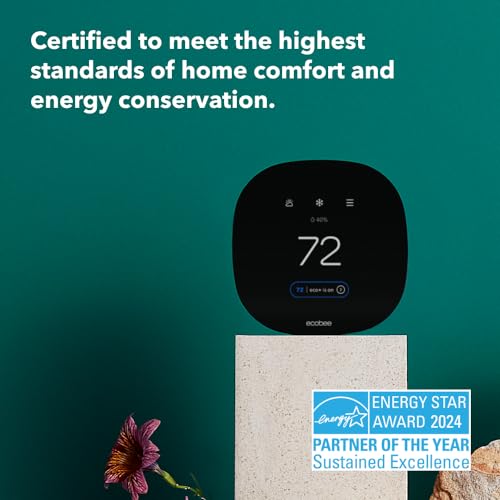 3 Lite Smart Thermostat - Programmable Wifi Thermostat - Works with Siri, Alexa, Google Assistant - Energy Star Certified - DIY Install, Black