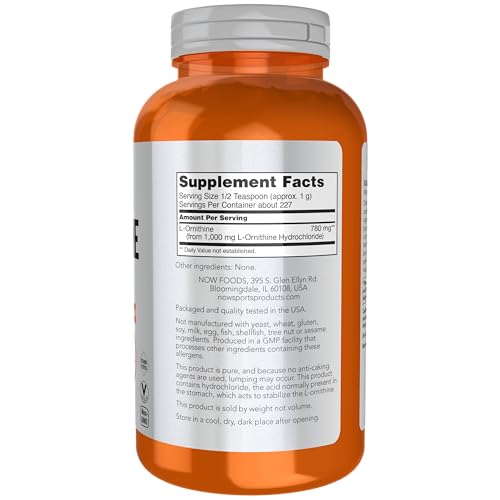 Sports Nutrition, L- Ornithine Powder, Protein Metabolism* and Urea Detox*, Amino Acids, 8-Ounce