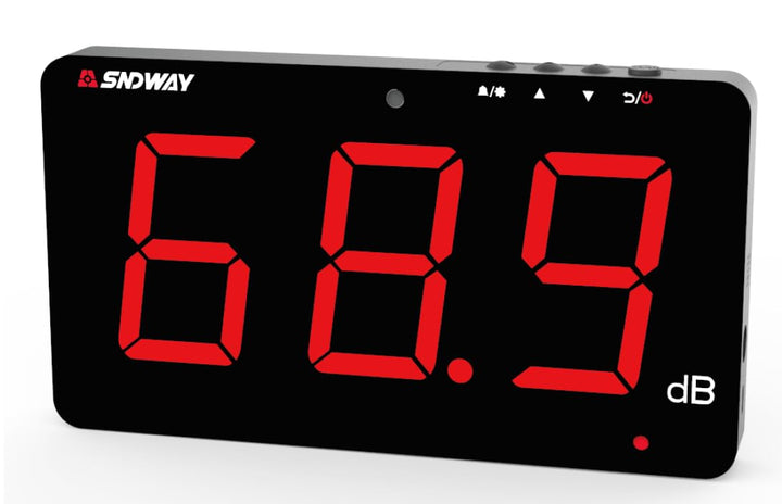SW-525A Sound Level Meter Tester 30-130db Large Screen Red LCD Display Wall Hanging Type Decibel Noise Measuring with Alarm (Sound Level Meter)