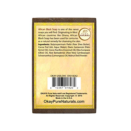 OKAY | African Black Soap with Ylang Ylang | For All Skin Types | Cleanses and Exfoliates | Nourishes and Heals | Free of Sulfate, Silicone &amp; Paraben | 5.5 oz
