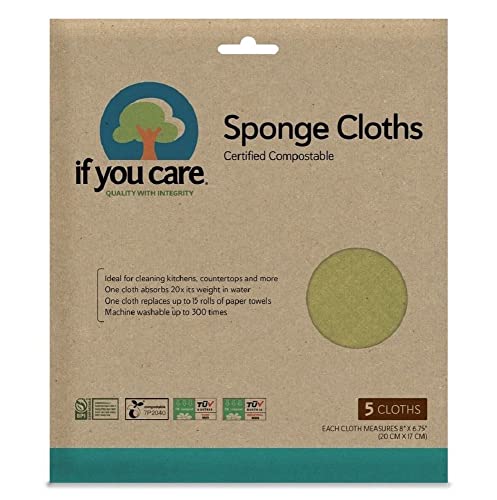If You Care Sponge Cloths – 5 Count – 100% Natural Clea