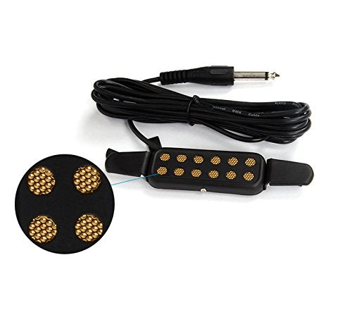 Guitar Pickup Acoustic Electric Transducer for Acoustic Guitar, Cable Length 10&#39; (Gold)