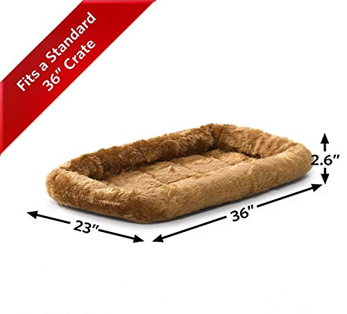 36L-Inch Cinnamon Dog Bed or Cat Bed w/ Comfortable Bolster | Ideal for Medium / Large Dog Breeds & Fits a 36-Inch Dog Crate | Easy Maintenance Machine Wash & Dry (40236-CN)