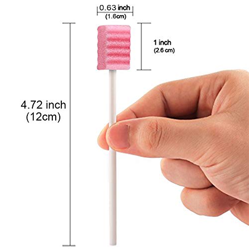 Disposable Oral Care Sponge Swabs(50pcs Pink)