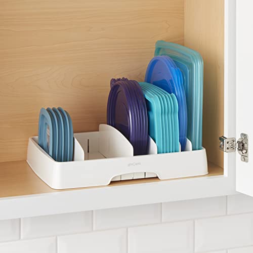 StoraLid Adjustable Food Container Lid Organizer for Kitchen Cabinet Storage, Large