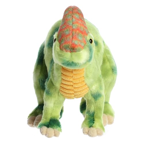 ® Ferocious Dinos &amp; Dragons Parasaurolophus Stuffed Animal - Prehistoric Fun - Cuddly Companions - Green 16 Inches