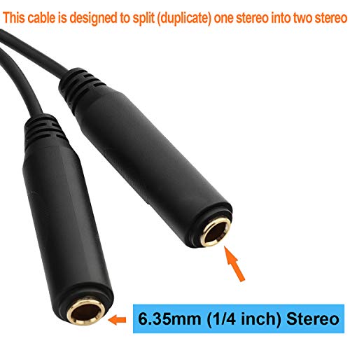 tisino 1/4 Splitter Cable, 1/4 TRS Stereo Male to Dual 