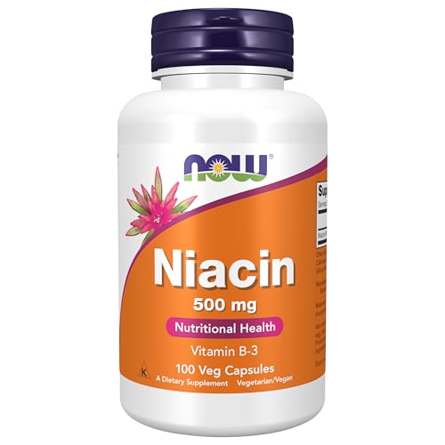 NOW Foods Supplements, Niacin (Vitamin B-3) 500 mg, Essential B-Group Vitamin*, Nutritional Health, 100 Capsules
