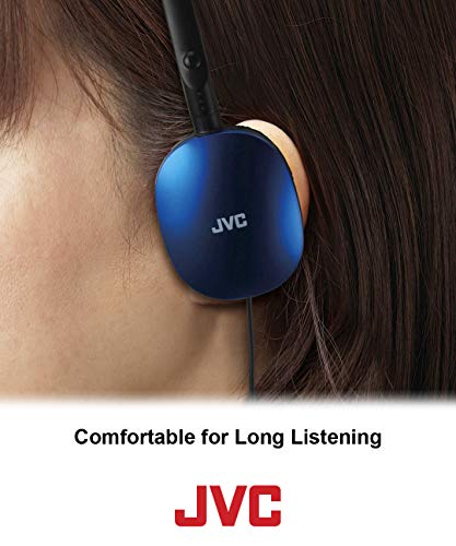 Blue Flat and Foldable Colorful Flats On Ear Headphone with 3.94 foot Gold Plated Phone Slim Plug HAS160A