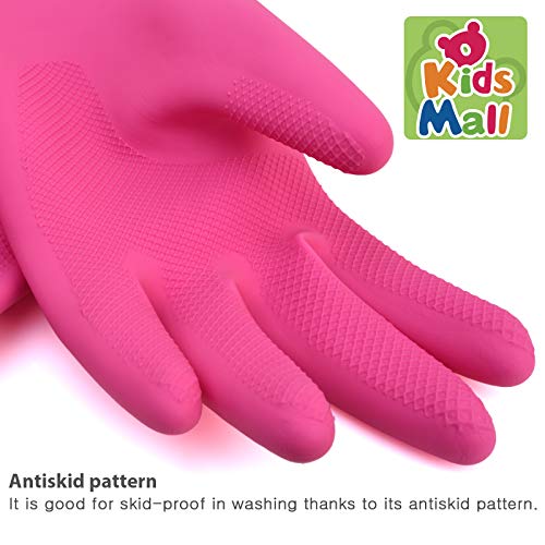 OkidsMall Kids Rubber Gloves Cleaning Dishwashing Garde