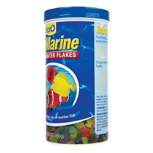 Marine Large Saltwater Flakes, Nutritionally Balanced Fish Food for Saltwater Fish, 5.65 oz