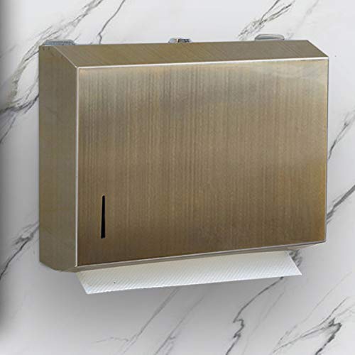 Antique Brass Bronze Dual Dispensing Paper Towel Holder Toilet Paper Dispenser Stainless Steel Wall Mount Bathroom Vintage Luxury Restroom Trifold Hand Tissue Napkin