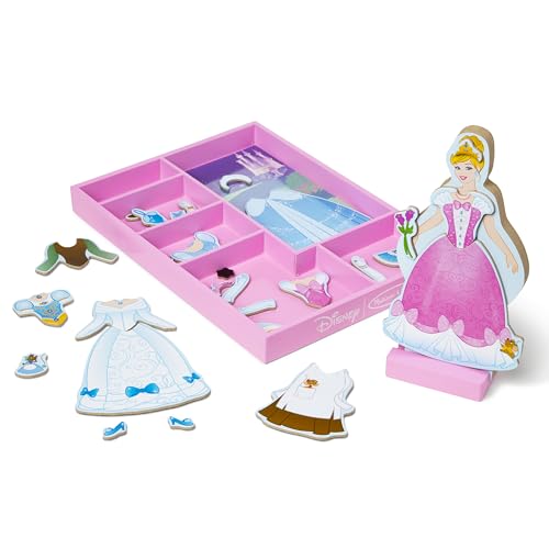 Melissa &amp; Doug Disney Cinderella Magnetic Dress-Up Wooden Pretend Play Set (30+ pcs) - Toys, Princess Dress Up Doll For Preschoolers And Kids Ages 3+