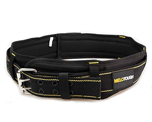Padded Tool Belt with D ring for men construction Strong Durable Double Metal Roller Buckle,adjustable waist 28&#39;-50 &#39;thick confortable foam padding