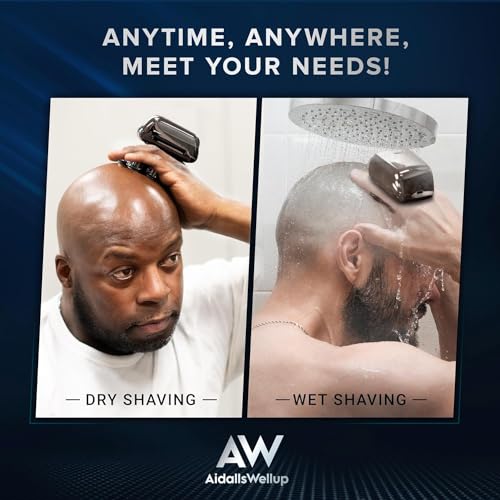 AidallsWellup Head Shavers for Bald Men: As Seen on NBC Select Cordless Head Shaver - Waterproof Electric Razor Grooming Kit, Dry Wet Shaving for Men