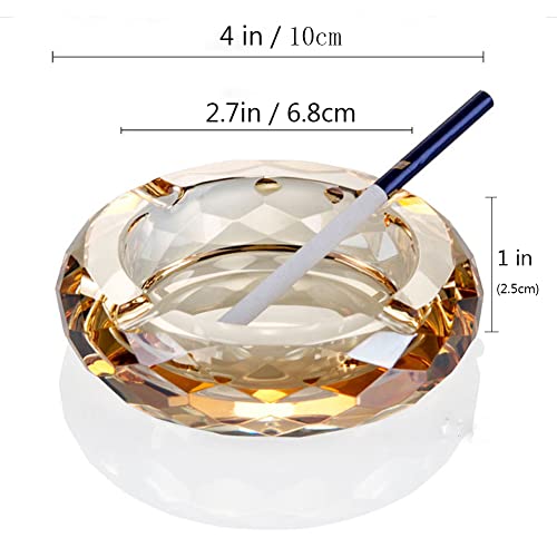 Crystal Glass Ashtray, Cigar Cigarettes Ashtray Holder Home Office Desktop Tabletop Decoration,Crystal Clear