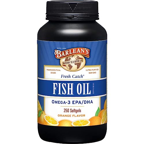 Omega 3 Fish Oil Supplements, 600mg Fish Oil Pills with EPA & DHA, Softgels for Joint, Brain, & Heart Health, Orange Flavored, 250 Count