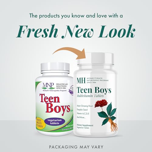 MICHAEL&#39;S Health Naturopathic Programs Teen Boys - 60 Vegetarian Tablets - Daily Multivitamin Supplement - Kosher - 30 Servings
