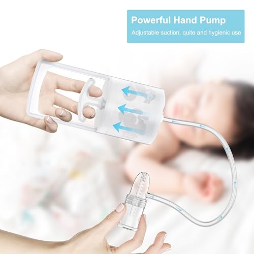 Pumpinose Nasal Aspirator for Baby and Toddler Nose Clearing with Hand Pump and Non-Invasive Tip for Quick, Quiet Suction, Clear Clogged Passages & Boogers, Co-Branded with CHIBOJI (2 Fingers Handle)