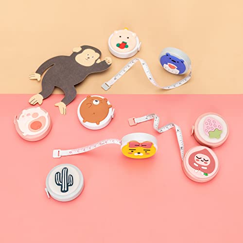 8 Pack Tape Measure Retractable, Mini Measuring Tape, 60-Inch 1.5 Meter Soft Body Tailor Sewing Measuring Ruler,Cute Craft Cloth Tape Measure Ruler Business Gift for Kids Mother Knitting