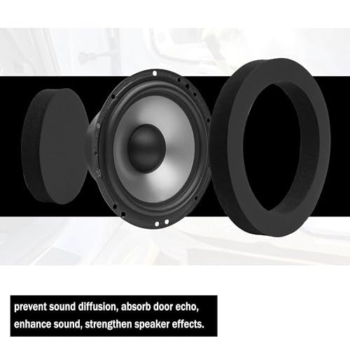 4PCS Speaker Fast Rings 6.5 inch, Car Speaker Foam Baffles Enhancer System Sponge Bass Blocker Kit for 6 and 6.5 Speaker