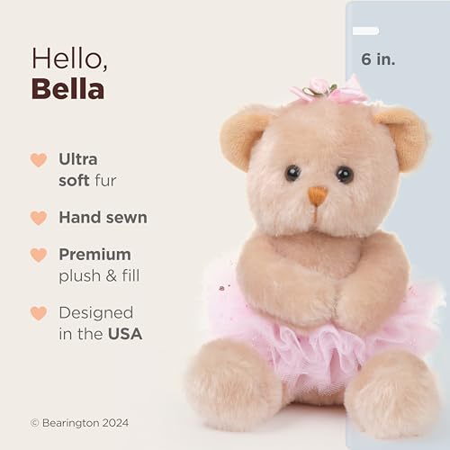 Bella Plush Ballerina Teddy Bear Stuffed Animal, 6 Inch