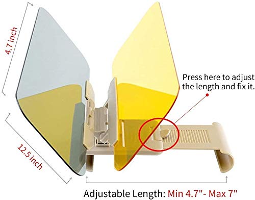 Car Sun Visor Extender Anti Glare Blocker HD Day Night Driving Visor Glare Sun Shield Tinted Lens Blocker Car Extender Visor Sunscreen Extendable Visor for Car Sun Windshield Glare Blocking Visor