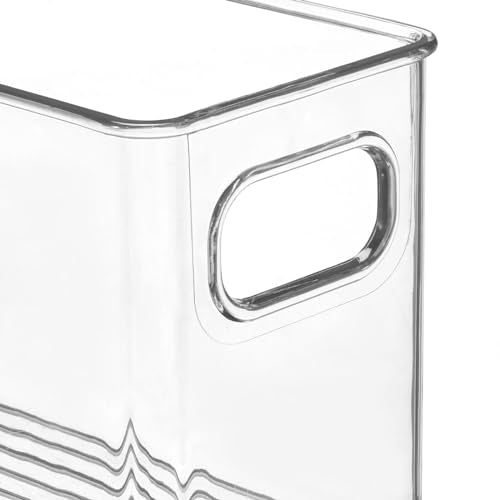 mDesign Plastic Long Stackable Storage Organizer Contai