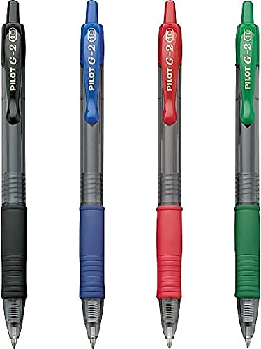 Pilot, G2 Premium Gel Roller Pens, Bold Point 1 mm, Pack of 4, Assorted Colors