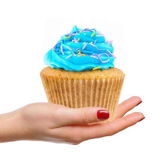 Muffin Liners for Baking - 50pcs Brown EXTRA LARGE SIZE Cupcake Liners Baking Supplies, Thick Jumbo Unbleached Parchment Paper Sheets Cute Cups, Greaseproof Pan Liner Wrappers Kitchen Accessories