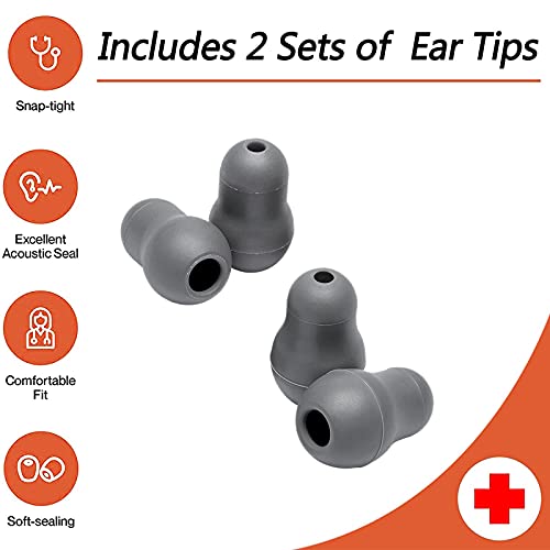 Silicone Ear Tips Earplug Replacement for Littmann Stethoscopes - Comfortable Fit Littman Ear Tips Replacement,Stethoscope Ear Pieces,Cardiology IV Parts &amp; Littmann Stethoscope Parts (Grey)