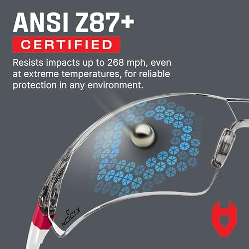 Clear Safety Glasses for Women with Adjustable Frames — Anti Fog Safety Glasses with 100% UV Protection &amp; Scratch Resistance, ANSI Z87.1 Rated — Perfect Safety Goggles for Women, Nursing Goggles